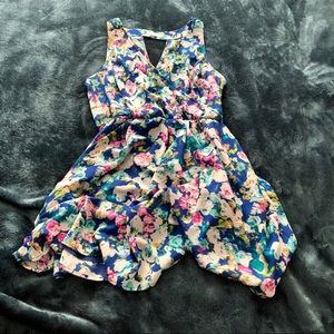 Lush Sleeveless Faux-Wrap Dress